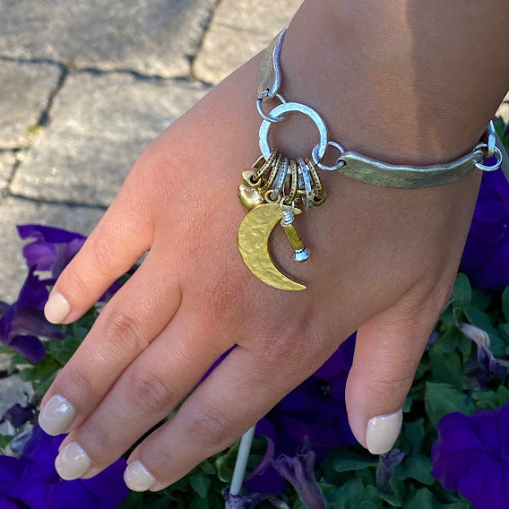 Antique Silver and Matte Gold Bracelet